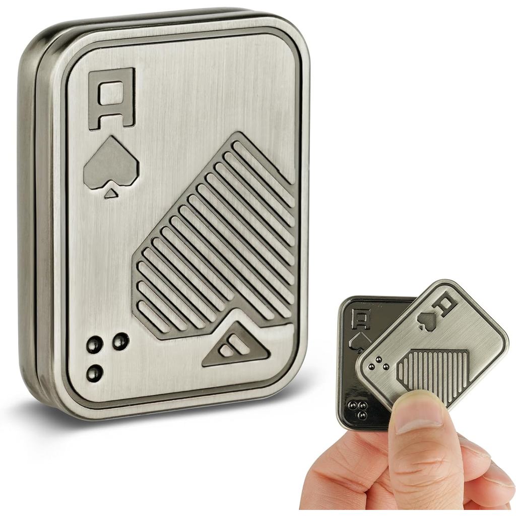 HOTUT Metal Poker Fidget Slider, Brinquedo Portátil de Metal para Alívio do Estresse, Poker de Metal, Brinquedos Antiest