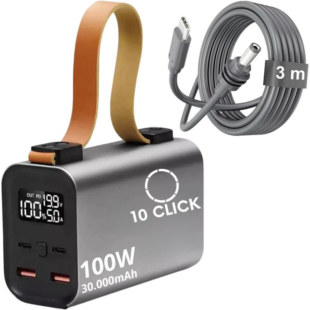 Power Bank 100W 30000mAh Para Starlinkk Mini Compatível Apple Mac E Fonte PD Par