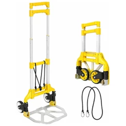 Carrinho De Mao Dobrável Plataforma 75kg Manual Com Elástico