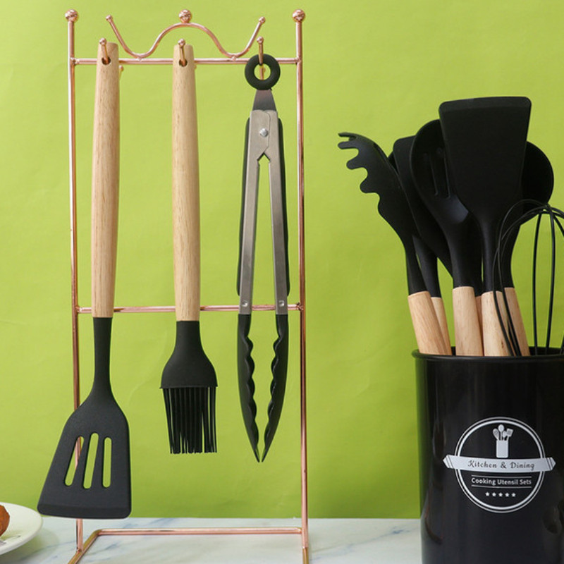 Espátula colher de sopa conjunto de 12 peças antiaderente resistente a altas temperaturas utensílios de cozinha cozinhar