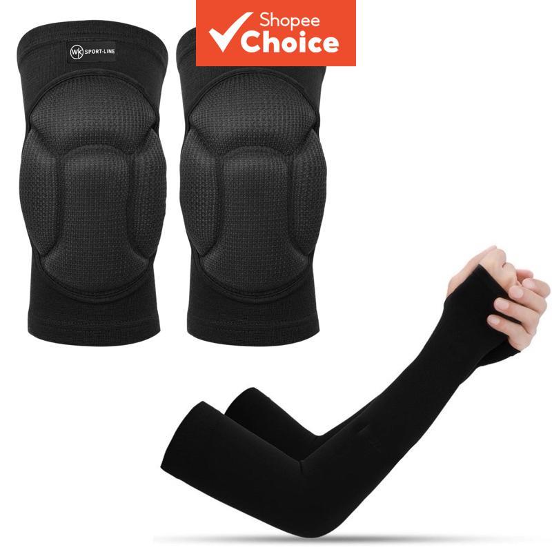 Conjunto De Proteção De Vôlei Com Joelheiras Acolchoadas E Mangas Compridas , Equipamento De Polegar Respirável Para Com