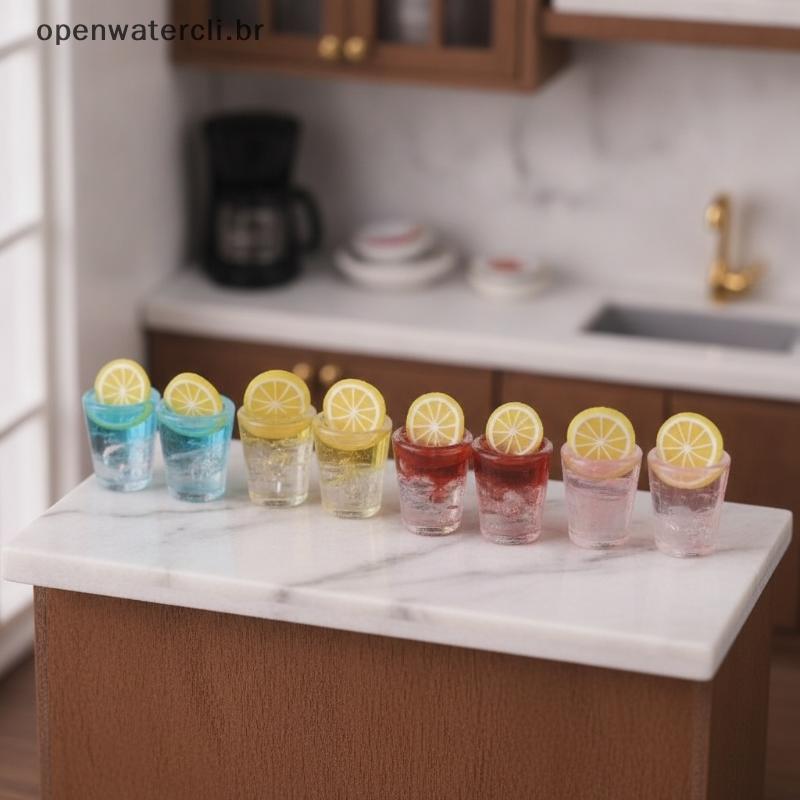 Mini Copo De Bebida Gelada De Limão Em Miniatura , 2 Peças De Resina , Faça Você Mesmo , Adereços De Comida Para Casa De