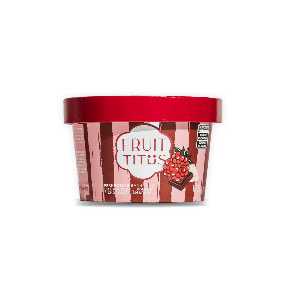 Fruit-Titüs Framboesas banhadas em chocolate branco e chocolate amargo 125g — imagem 2 de 2