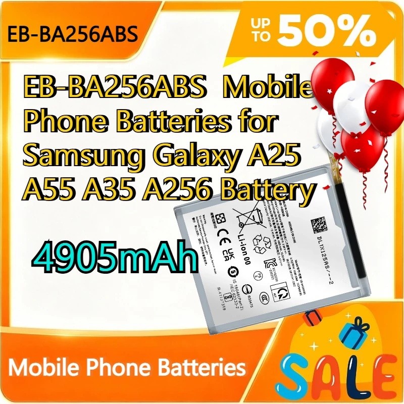 Baterias De Celular EB-BA256ABS 4905mAh Para Bateria Samsung Galaxy A25 A55 A35