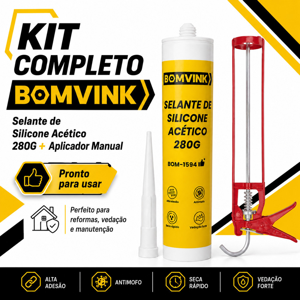Kit Selante Bomvink 280g com Aplicador de Cola para Melhorias na Casa e Construção