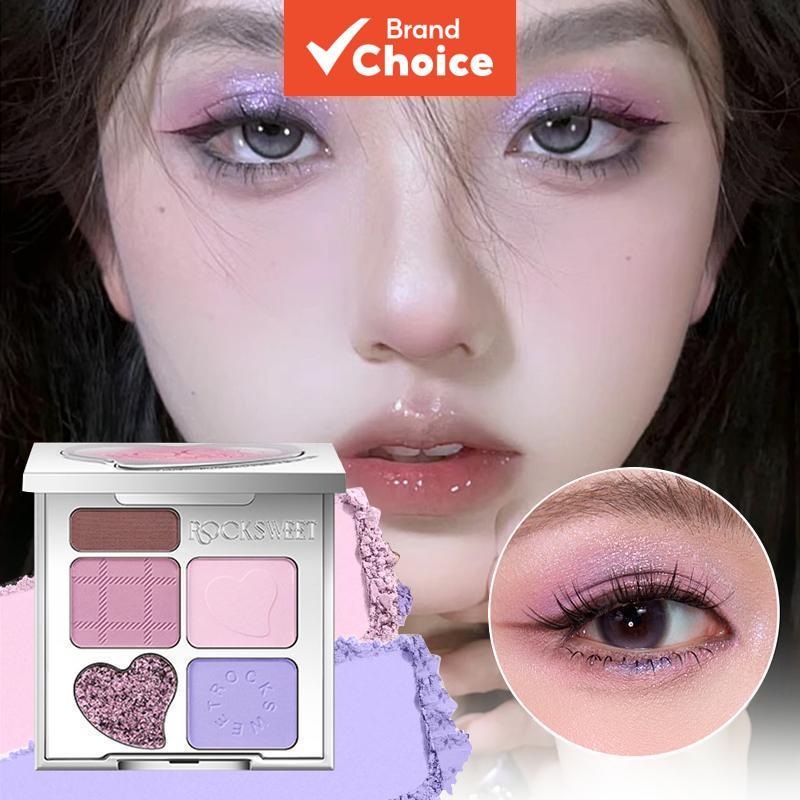 ROCK SWEET Paleta de Sombras para Sobrancelhas 5 Cores - Tons Neutros, Mate, com Realce, à Prova de Suor, Maquiagem