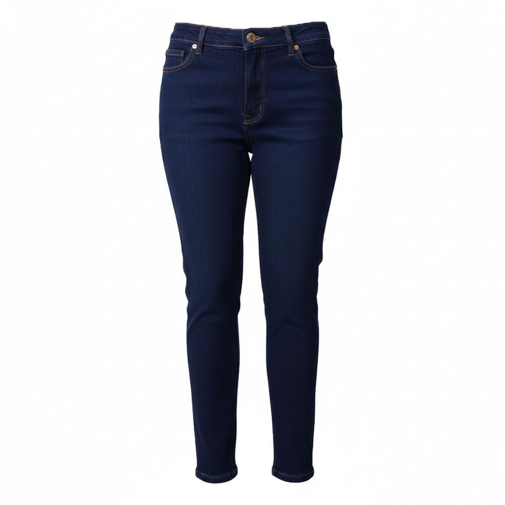Calça Jeans Feminina Jezzian Plus Size Cigarrete Azul Escuro