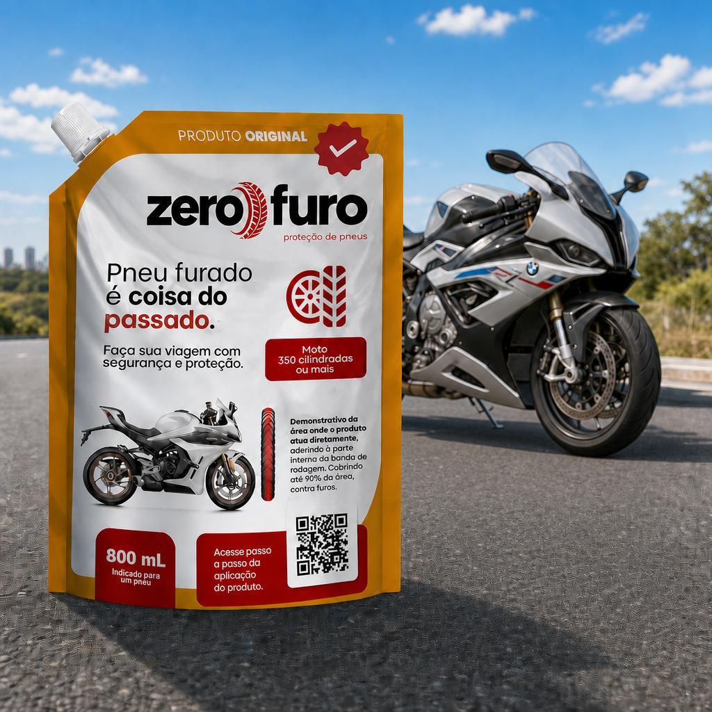 Selante Zero Furo Moto 800ml Anti Furo Preventivo Veda Pneu