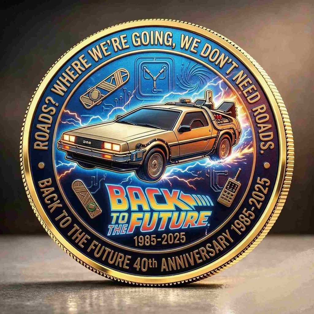 Moeda comemorativa da sorte de edição limitada com tema de carro dourado, jogo e animação 2D em alta definição - item co — imagem 2 de 2