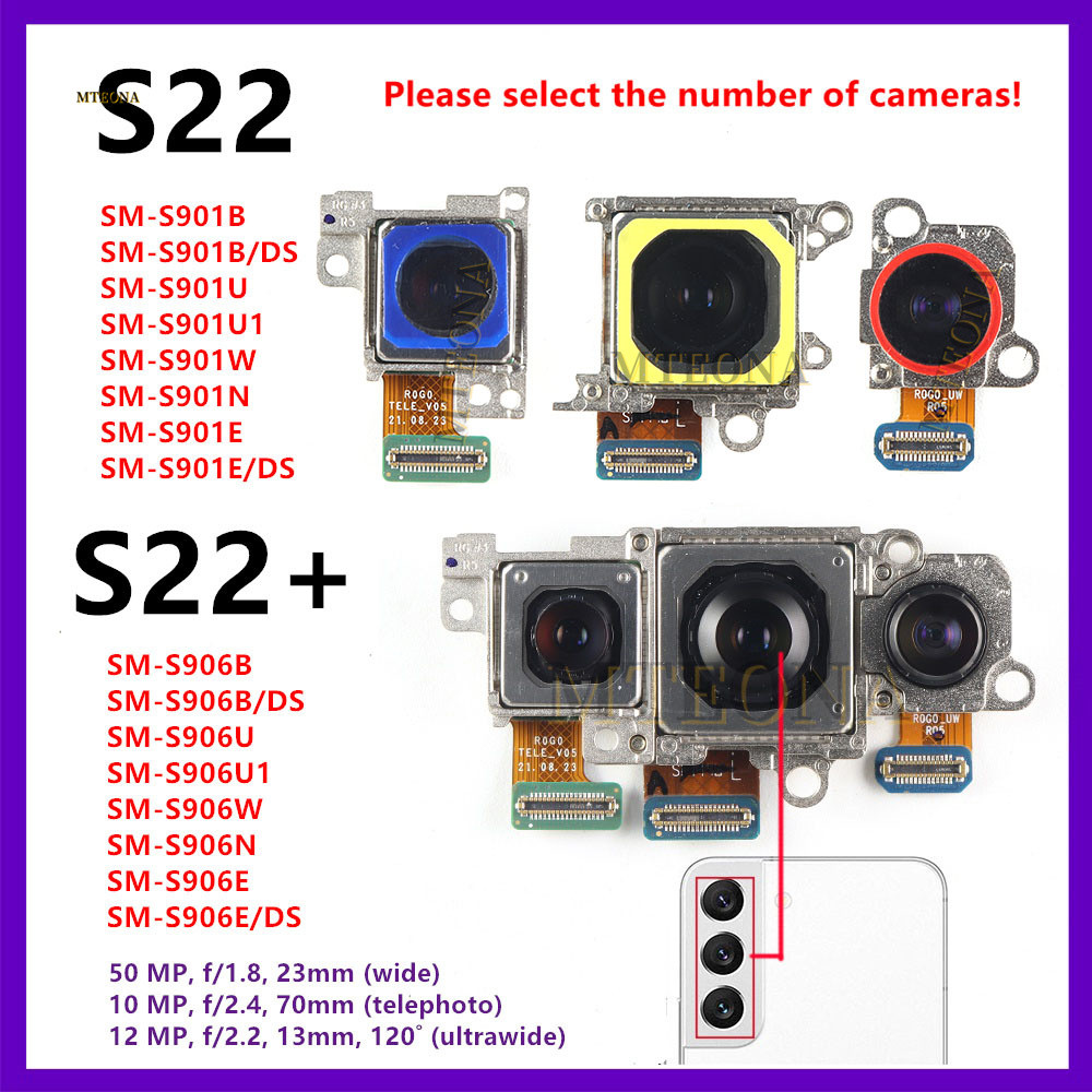 Câmera Traseira Para Samsung Galaxy S22 Plus S22 + 5G S906 SM-S901 Principal Amp