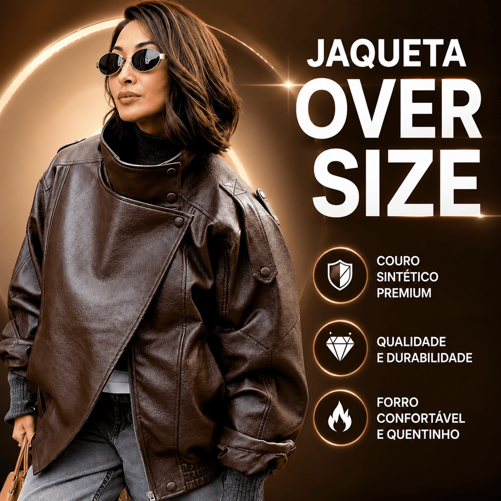 Jaqueta De Couro Oversized Feminina Outono Inverno Manga Longa Casaco Casual Outwear Parka Larga Despojada Confortavel
