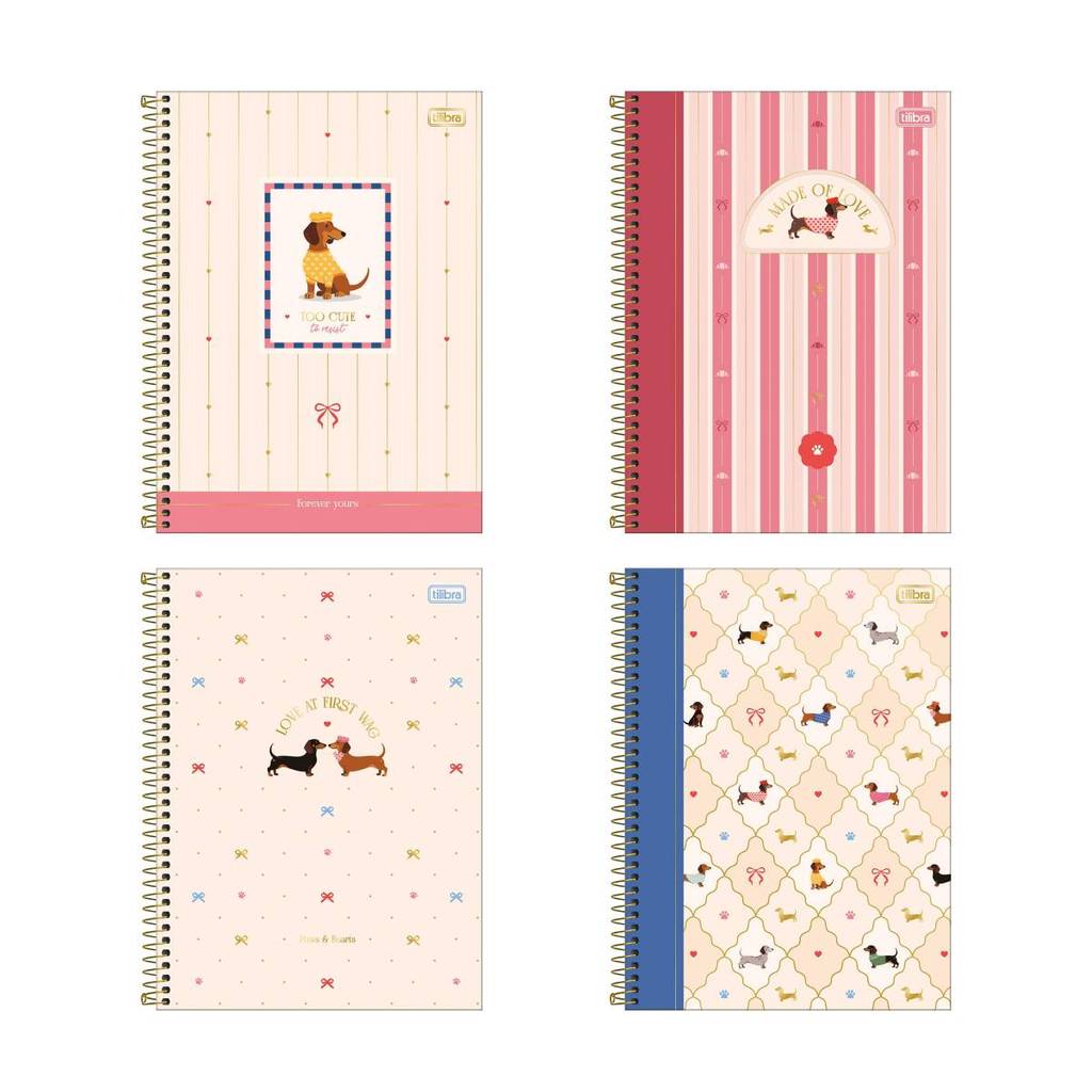 Caderno espiral capa dura universitário 10x1 160 folhas Brownie The Dog Tilibra