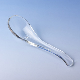 Colher de cristal transparente colher branca colher de sopa colher de arroz vidro sorvete prato colher de café Hotel coz