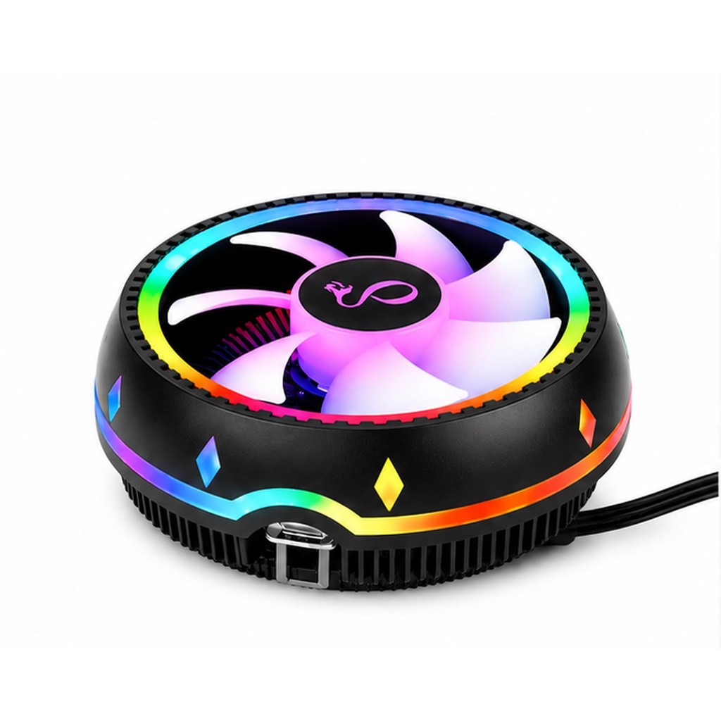 Air Cooler para Processador LED RGB Intel AMD Ventoinha 70W 115mm 2200RPM 52CFM 3 Pinos LGA1700 AM4 Aitek DELTA-C0107