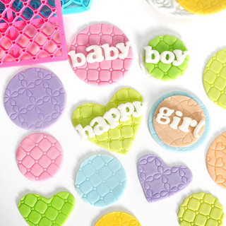 Molde de impressão de textura Quyi, molde laminado para Fondant, nome, sombreamento, biscoito, trevo de quatro folhas, a
