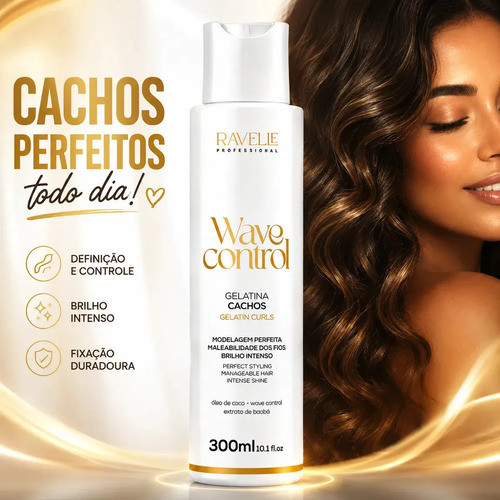 Gelatina para Cabelo Weve Control Definição dos Cachos Brilho Nutrição Antifrizz 300g