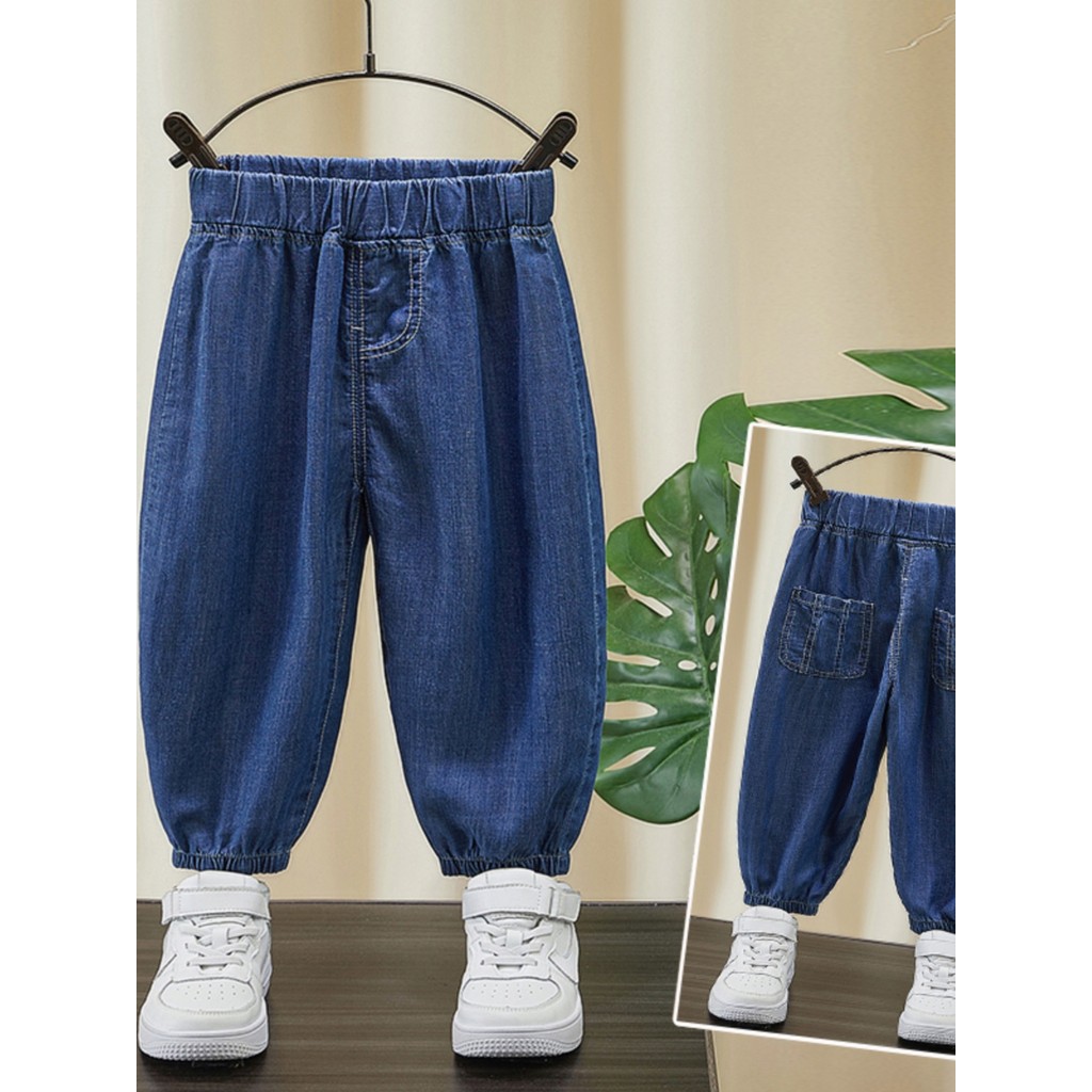 Crianças calças Anti-mosquito meninos verão estilo fino bebê solto calças respiráveis crianças primavera outono Jeans Bl