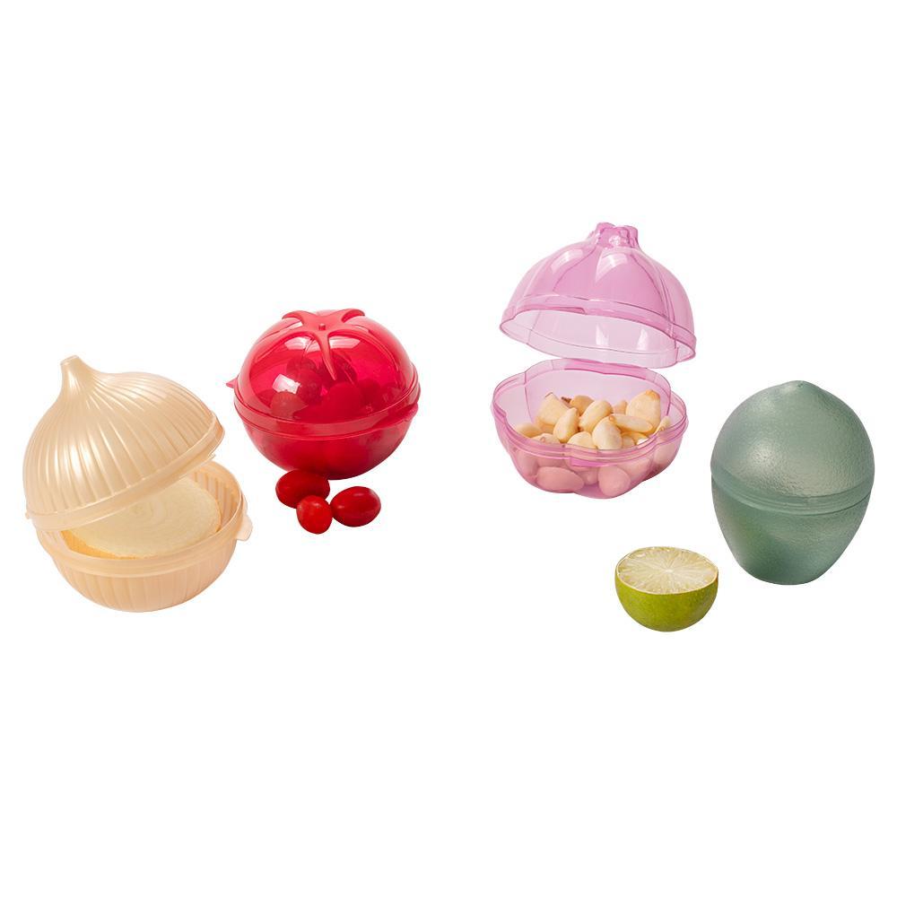Kit 4 Porta Metades Cebola Tomate Alho Limão Plasútil