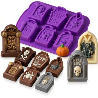 Forma de Silicone para Confeitaria Lápides de Halloween – 6 Cavidades 