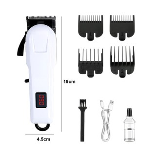 Maquina de Cortar Cabelo Profissional Recarregavel Display Digital Sem Fio Portátil