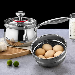 Pote de leite de aço inoxidável 304 Cozinha doméstica Pote de comida complementar espessado Pote de sopa pequeno com gra