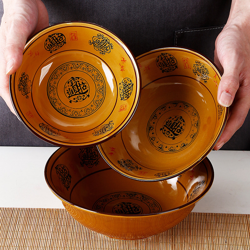 Tigela de sopa de cerâmica doméstica chinesa, tamanho grande, tigela de Ramen, espessada, tigela de sopa aumentada, infl