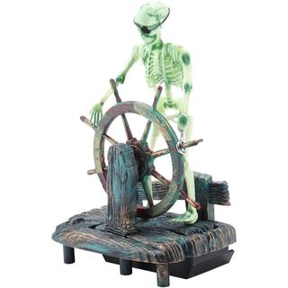 FTVOGUE Decoração de Esqueleto de Capitão Pirata para Aquário, 4,5 x 3,0 x 5,9 polegadas, Ornamento para Tanque de Peixe