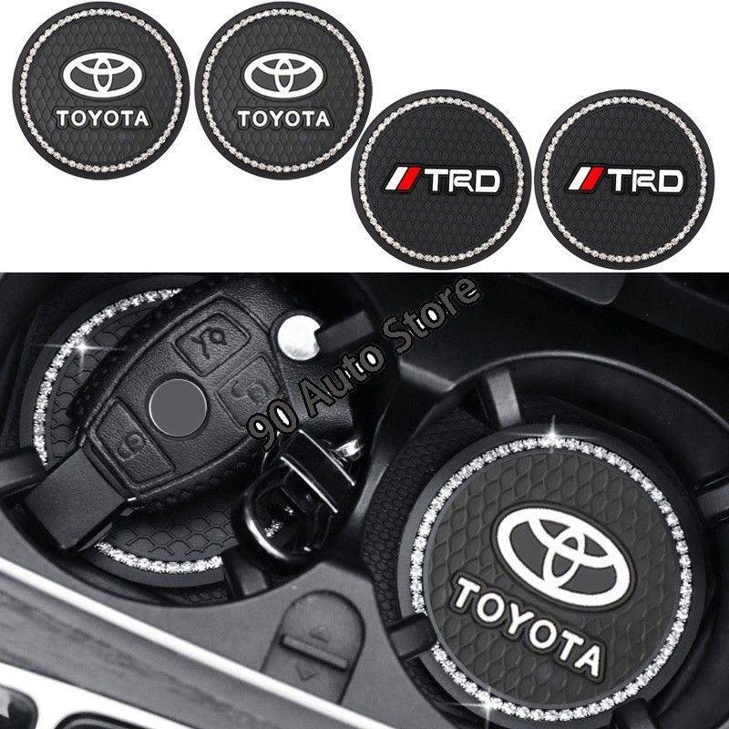 2 Peças Para Toyota TRD Yaris Camry Vios Corolla Diamante Interior Do Carro Porta-Copos De Água Slot Antiderrapante Tape