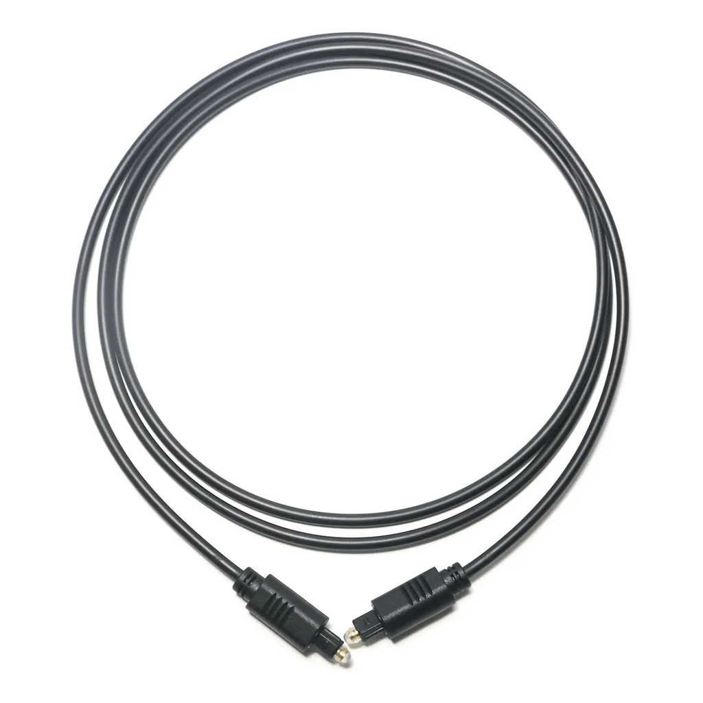 Cabo Fibra Óptica Áudio Toslink 1,5m SPDIF Digital para TV Home Theater Console Receiver Preto