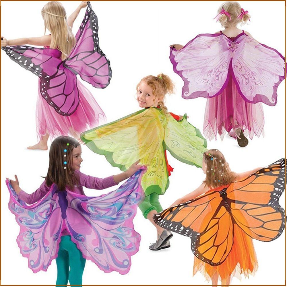 Capa De Asas De Borboleta , Chiffon Com Anjo De Elfo , Fantasia De Palco De Performance De Moda Para Crianças