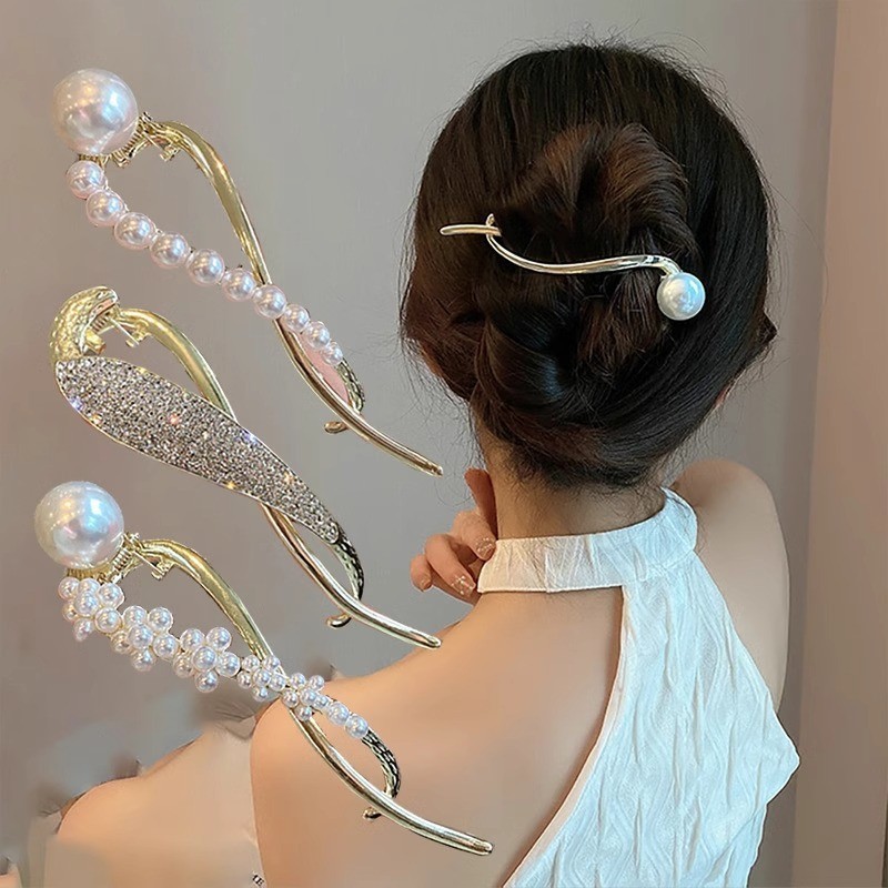 High-End Fishtail grampo de cabelo feminino volta cabeça placa grampo de cabelo temperamento clipe plano sapo fivela tor
