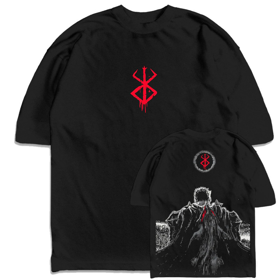Camiseta Oversized Berserk Anime Mangá Guts Personagem Streetwear Harajuku Aesthetic Camisa Unissex Envio Imediato