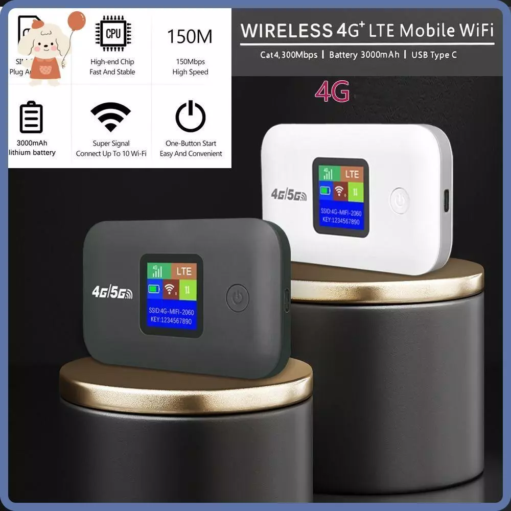 Pocket WiFi , Suporta Todos Os Cartões SIM Roteador Móvel De Sinal Forte , 4G Pequeno Portátil