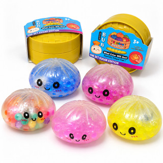 Brinquedo Squishy Antiestresse Com Luz LED e Glitter Brilhante Pãozinho Macio Para Relaxamento Sortido - Multicontrol