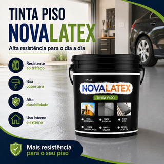 Tinta Piso Premium 14KG Interna Externa Alto Rendimento Resistência e Antiderrapante Novalatex