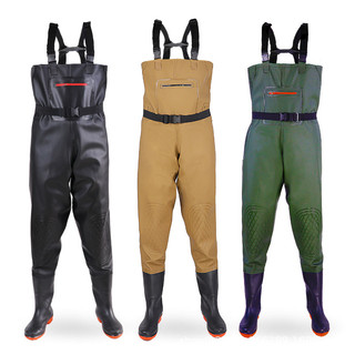 Joelheiras duplas Calças subaquáticas Macacão Botas de chuva Calças de chuva Homens Terno de pesca Calças de vadear Tern