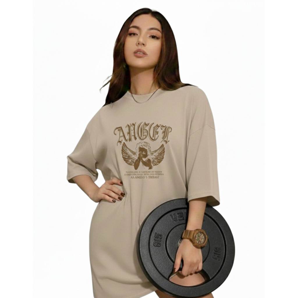 Camiseta Oversized “Streetwear"  Algodão Estampa Angel Unissex Qualidade e Conforto