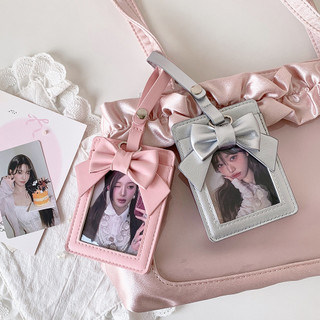 Versão coreana cor sólida arco 10cm oco titular do cartão menina estrela perseguindo Photocard Display titular do cartão