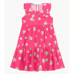 Vestido Infantil em Popeline Trick Nick Rosa