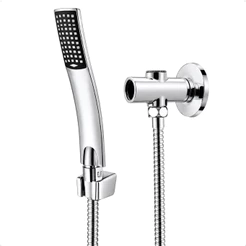 Kit Desviador Redondo para Duchas Cromado com Chuveiro de Mão e Mangueira Flexível Resistente