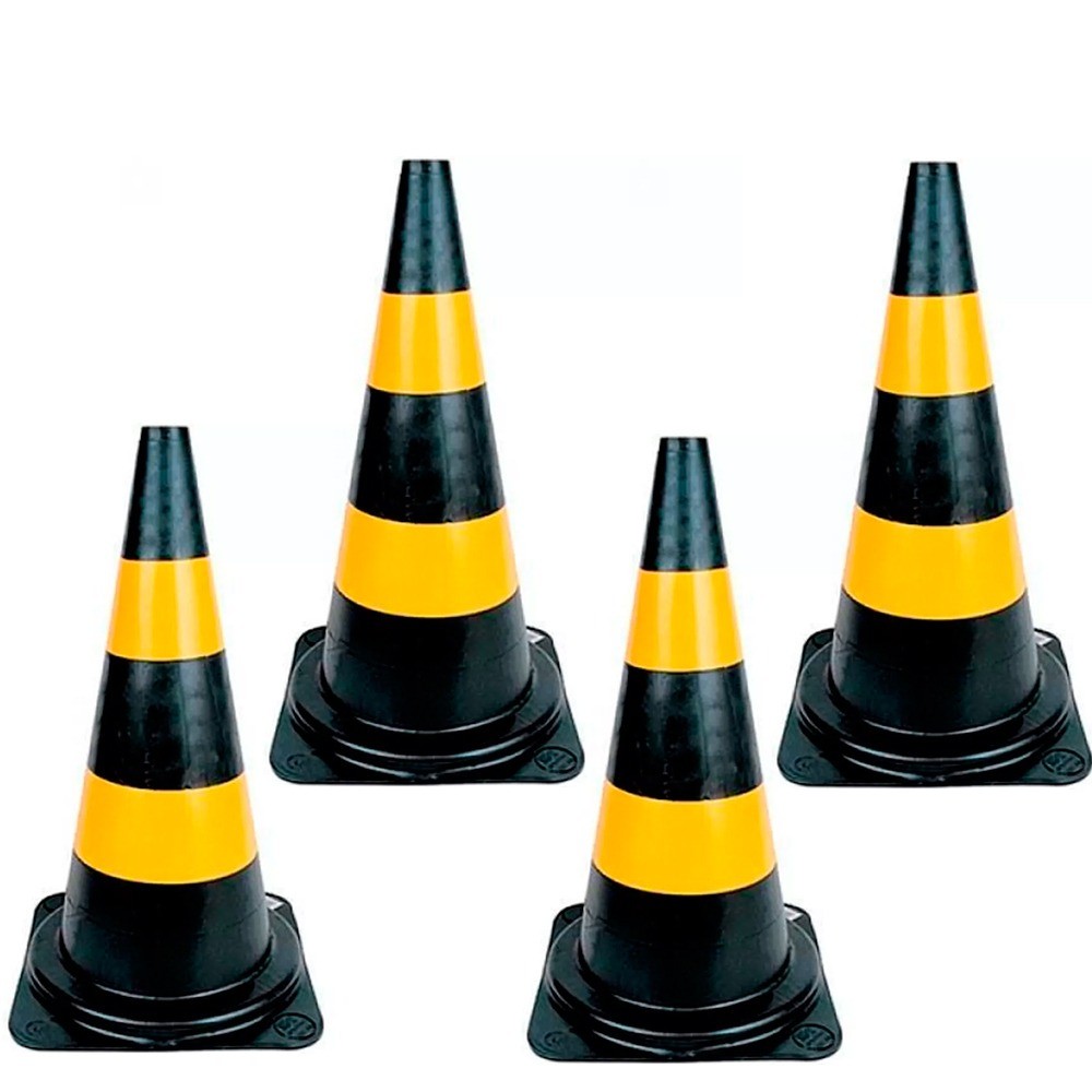 Kit 4 Cones para sinalização 75cm 2 faixas - RM-44 Multimarcas