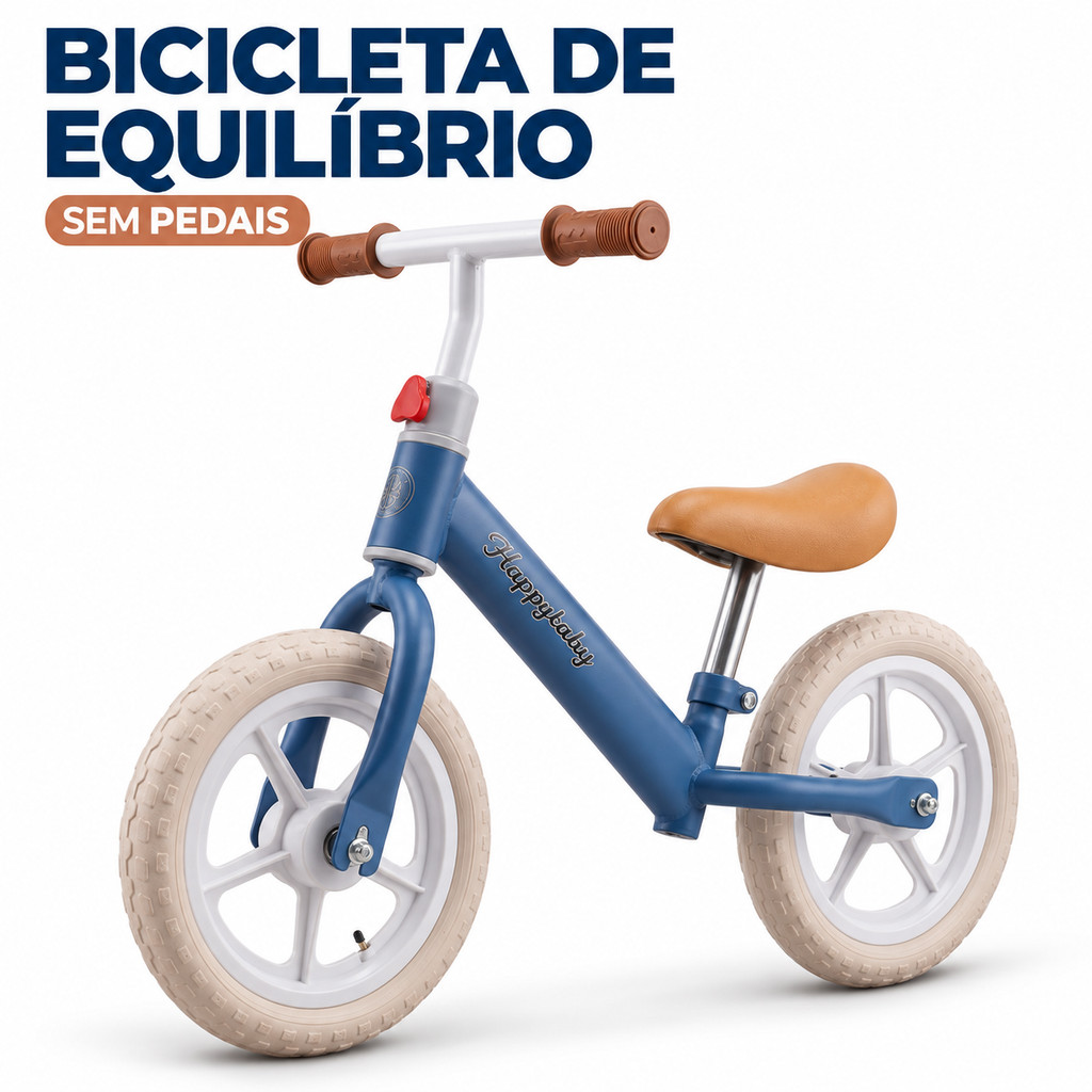 Bicicleta de Equilíbrio Infantil Sem Pedal 12" Bike Pedagógica Sem Rodinhas Desenvolve Equilíbrio e Coordenação Motora