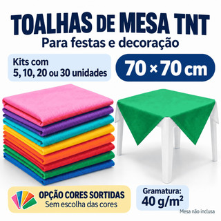 Kit Toalhas de Mesa TNT 70 x 70 cm Cobre Mancha para Festas Aniversários Casamentos Decoração com 5 10 20 ou 30 Unidades