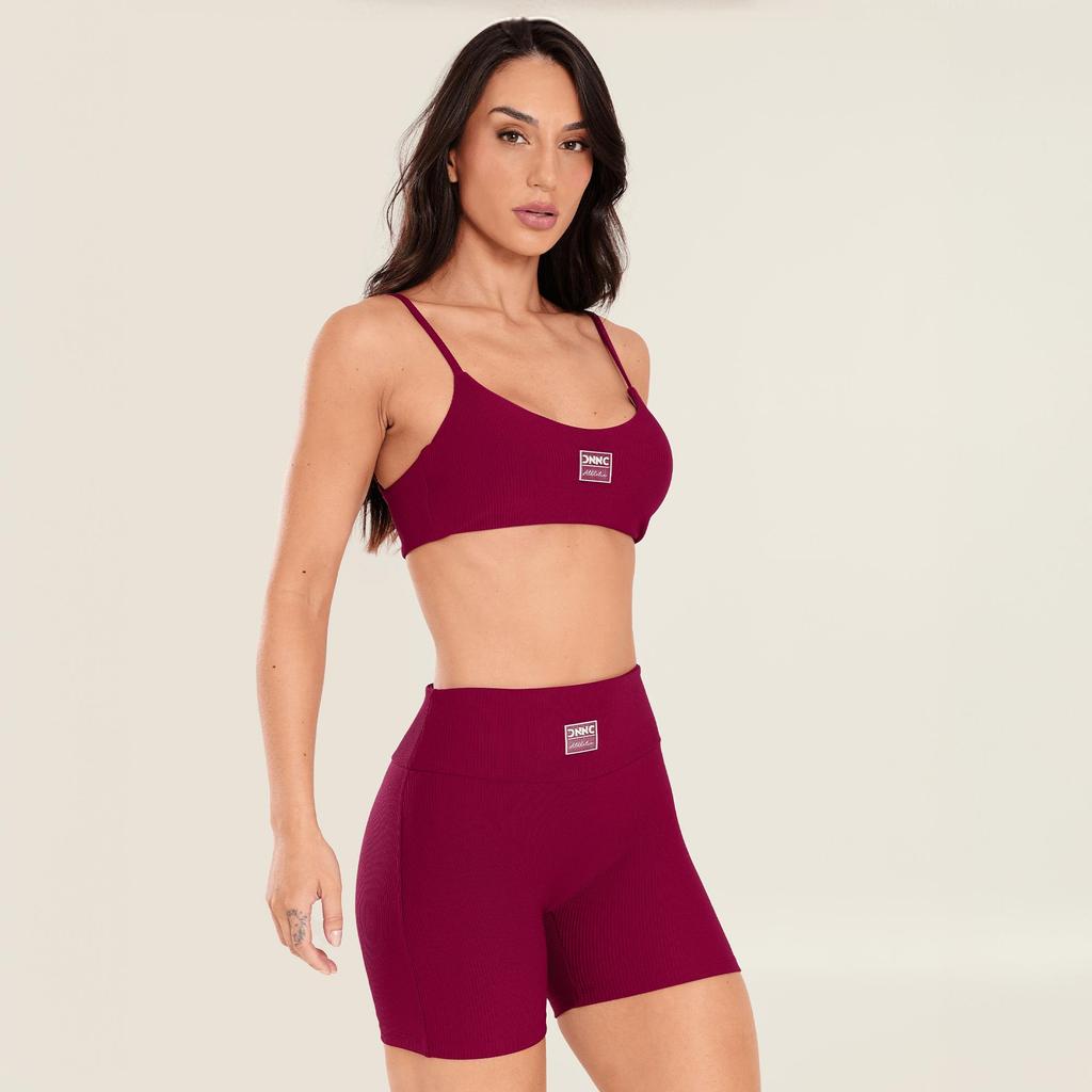 Short Sem Gancho Frontal Vinho Scarpin Canelado