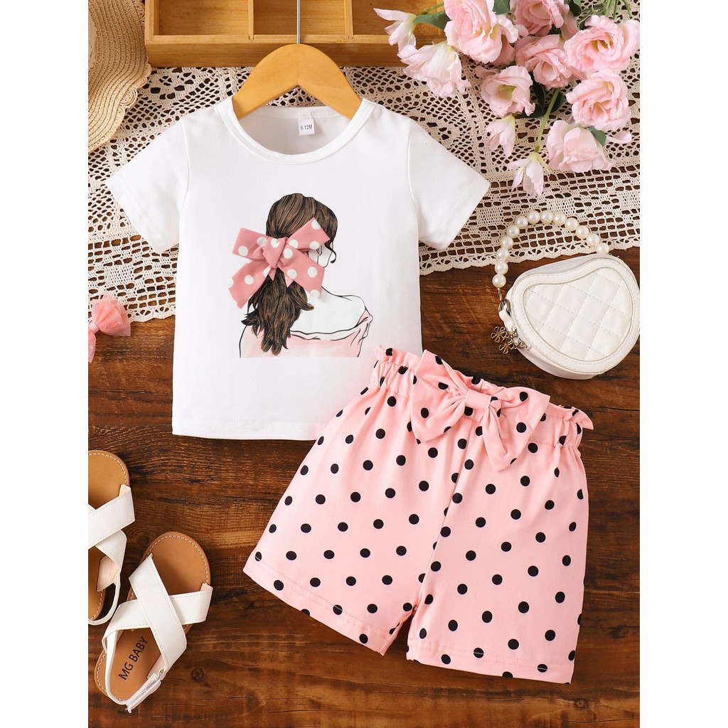 Comércio exterior INS infantil jovem bebê verão desenho animado menina Avatar estampado manga curta Top Shorts terno