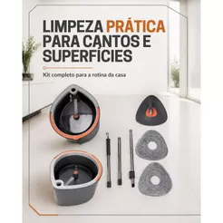 Mop Esfregão Limpeza Separa Agua Suja da Limpa Zimpa Flow