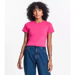 Blusa Cropped Ribana Básica Rovitex Rosa