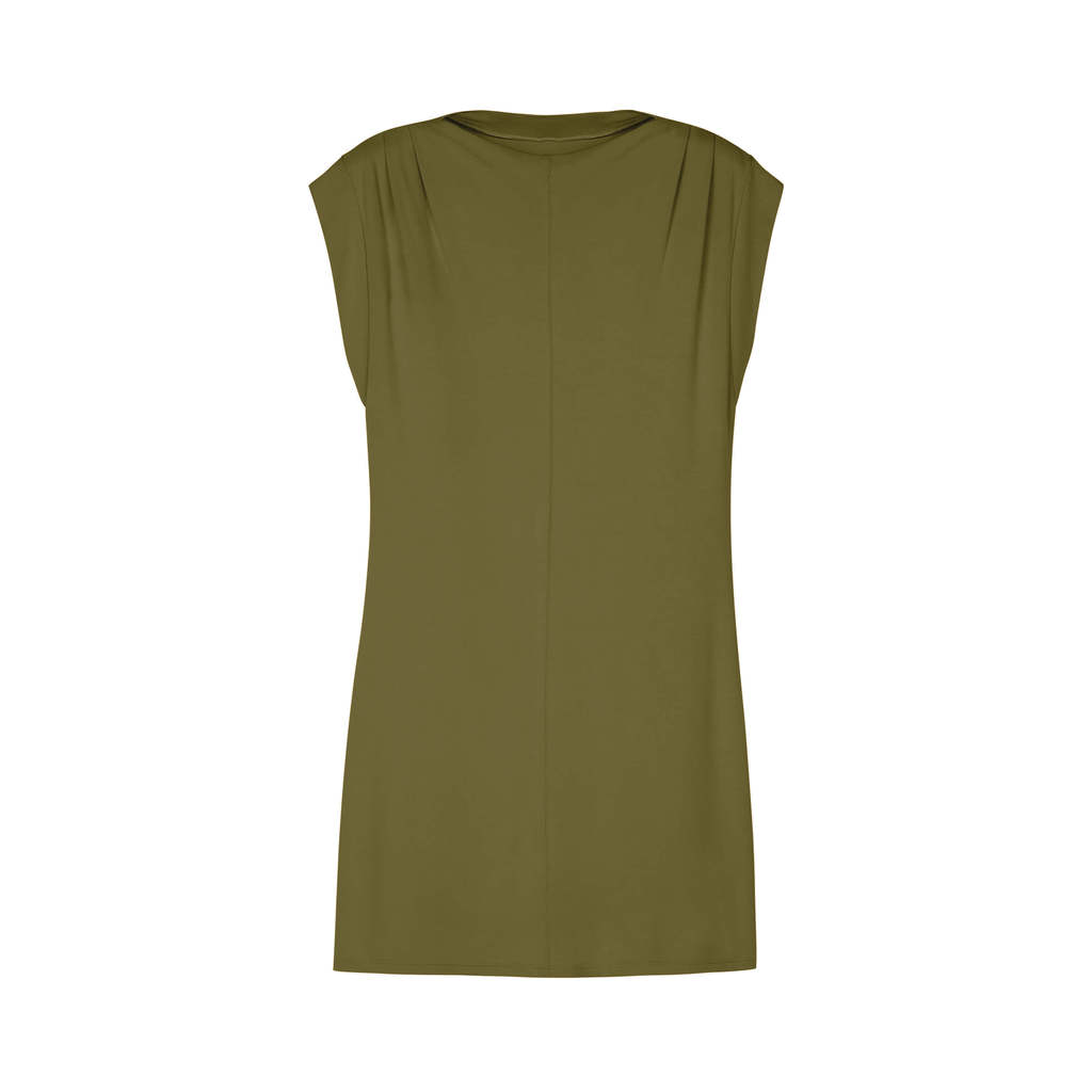 Vestido Feminino Pregas nos Ombros Marialícia Verde · foto 2