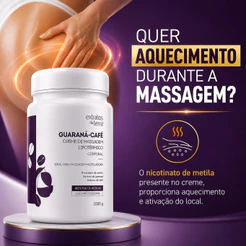 Creme de Massagem Redutor de Gordura Hiperemiante Guaraná Café Extratos da Terra 1kg