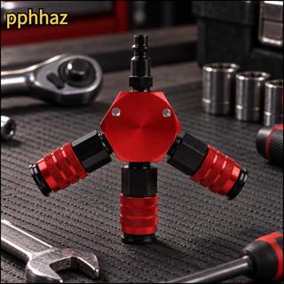 [pphhaz] Divisor De Mangueira Pneumática Manga Serrilhada 1/4 NPT Conector De Ar De Três Vias Com Travamento Automático 